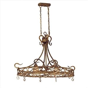 Berkeley Two Light Pot Rack in Aged Walnut
