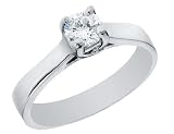 Diamond Solitaire Engagement Ring 1/3 Carat (ctw) in 14K White Gold