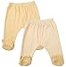 Search : Kushies Packaged Layette 2 Pack Footed Pant, 3 Months, Yellow Solid / Stripe
