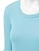 Lock and Love WT953 Womens Round Neck Long Sleeve Rib Trapeze Tunic Top L Aqua