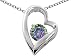 1.25 cts 14k Gold Plated 925 Sterling Silver and Genuine Round Mystic Rainbow Topaz Pendant