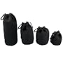 S+M+L+XL 4 FUNDA/BOLSA NEOPRENO PARA OBJETIVO LENTE NEGRO
