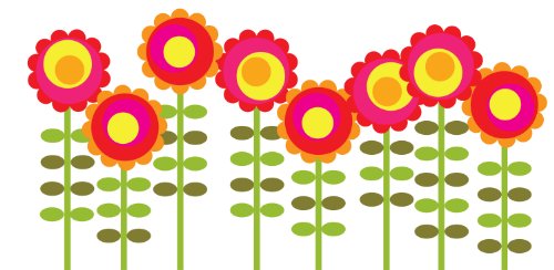 Wallcandy Arts Happy Flowers Wall Stickers