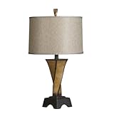 Kichler Lighting 70692 Swirl 27.5-Inch Portable Table Lamp, Fruitwood with Champagne Variegated Barrel Shade