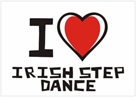 Teeburon I love Irish Step Dance Pack of 4 Stickers