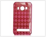 Clear Argyle TPU Case Cover For Sprint HTC Evo 4G Red