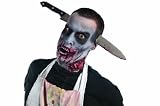Rubies Costume Co Mens Zombie Shop Kitchen Knife-Thru-Head - Silver Red Black - One Size