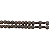 Brown Wood Bead Rosary with Saint Benedict Cross - 7mm Beads - 12.5'' Overall Length, 16'' Necklace