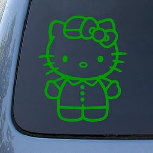 HELLO KITTY #2 - Vinyl Decal Sticker #A1400 | Vinyl Color: Green