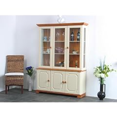 Vitrine Aufsatzbuffet Buffet Madrid Kommode Schrank teilmassiv Kiefer Neu