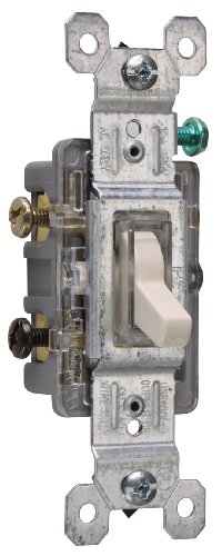 Legrand-Pass & Seymour 663LASLGCC10 Three Way Lighted Toggle Switch 15-Amp 120-volt High Impact Resistant Construction