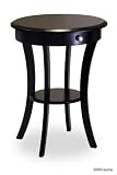 Winsome 20227 Black Beechwood ROUND ACCENT TABLE WITH ONE DRAWER ONE SHELF