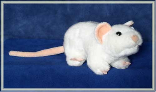 Plüschtier weiße Maus Mäuschen - 28cm mit Schwanz