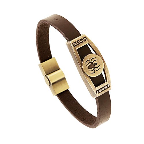 Jsea jewelry mens brown leather spider bracelet bangle …