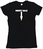 Short Sale (Down Arrow) Women's Babydoll Petite Fit Tee Shirt in 6 Colors Small thru XL