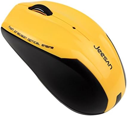 Qisan(TM) 2.4GHz Wireless Gaming Mouse 1000DPI with Nano Receiver(in the battery storage) - G909(Yellow)