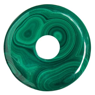 Malachit Anhänger für Ketten und Lederband Donut 30mm