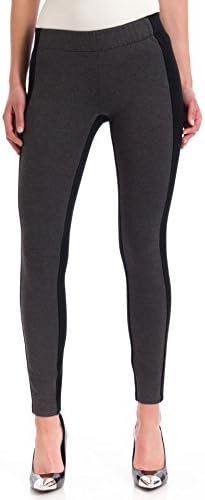 Miraclebody Women's Olivia Pull-On Colorblock Leggings, Heather Grey, 10