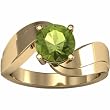 14K Yellow Gold Peridot and Diamond Ring