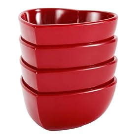 Zak Designs Amore Mini Heart Shaped Bowl Set, 4-Piece