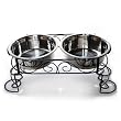 Spot Mediterranean Stainless Steel Double Diner Dog Dish