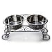 Spot Mediterranean Stainless Steel Double Diner Dog Dish