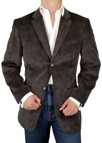 Executive 2-button Sport Coat Italian Velvet Corduroy Blazer Sportcoat Extra Soft Super 140's Fabric Brown
