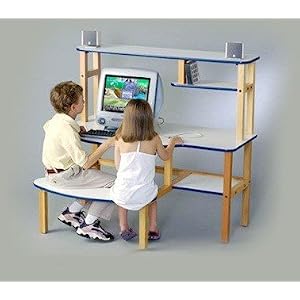 Wild Zoo Furniture HTCH WHT-YEL-WZ Hutch for Buddy and Computer Desks in White with Yellow... by 