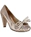 Maloles champagne metallic leather keyhole pumps