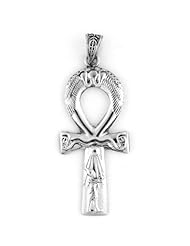 Egyptian Jewelry Silver Akhenaten Ankh Pendant