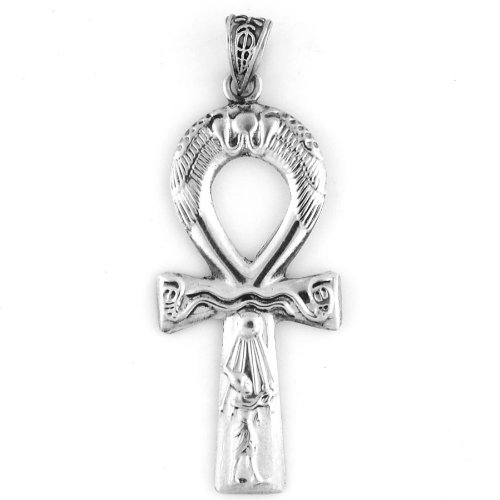 Egyptian Jewelry Silver Akhenaten Ankh Pendant