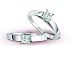 14K White Gold Cathedral Mount Princess Diamond Solitaire Ring - GH I1 - 0.25 Ct. to 1.00 Ct.
