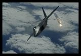 F-22 Raptor (Above Clouds, Firing) Black Wood-Mounted Art Poster Print - 11