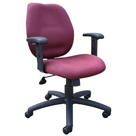 Boss Task Chair with Adj Arms, Burgundy