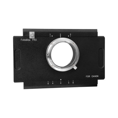 Fotodiox Pro Lens Mount Adapter, 4x5 Field Camera to Canon Camera Adapter, fits Cambo, Linhof, Calumet, Horseman, Omega, Toyo, Kodak with graflok back on Digital Canon EOS Bodies, i.e., Canon EOS 10D, 20D, 30D, 40D, 50D, 7D, 5D, 5D Mark II, 1D, 1Ds, Mark