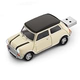 4gb Cream Striped Mini Cooper Usb Flash Memory Drive