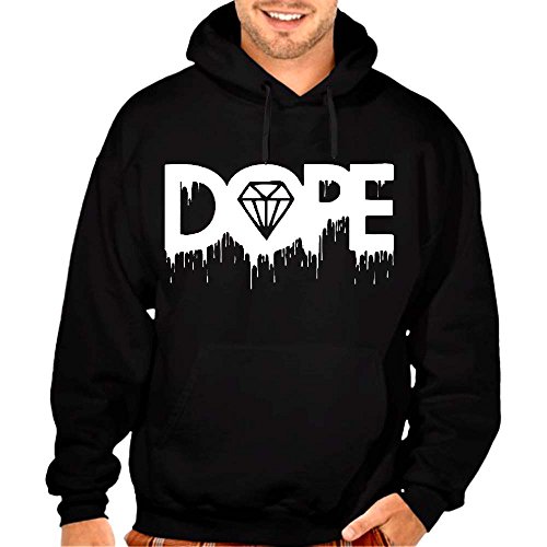 Men's Melting Dope White Diamond Hoodie Black Sweatshirt S-5XL