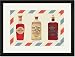 Black Framed/Matted Print 17x23, Two Bottles of Hair Tonic and One Bottle of Dandruff Remover