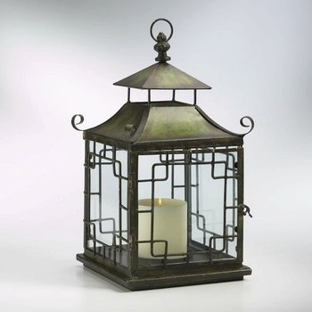 Cyan Lighting 01638 Pagoda Candle Lantern, Verde Finish