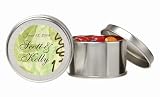 Baby Keepsake: Asian Leaf Motif Personalized Jelly Bean Tin - Unassembled (Set of 24)