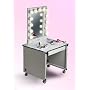 Lighted Make Up Table - Gray Frame, White Surface