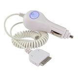 Car Charger w/ Blue LED light for Apple iPod / iPhone 3G/ iPhone 3Gs 16GB / 32GB, White