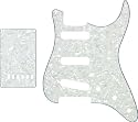 ProLine US Strat Pickguard SSS with Back Plate, Black/White/Black