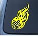 FLAMING VOLLEYBALL - Car, Truck, Notebook, Vinyl Decal Sticker #1222 | Vinyl Color: Y...