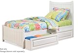 IMAGE OF Twin Size Platform Bed with Footboard White Finish