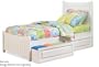 Twin Size Platform Bed with Footboard White Finish