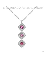 0.55ct. Natural Untreated Pink Sapphire Pendant with Pave diamonds 0.24ct. total.