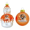Cincinnati Bengals Snowman and Ball Mini Blown Glass Ornaments