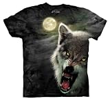 The Mountain Evolution Nitebreed Night Breed Wolf Moon Men's T-shirt, Charcoal Gray