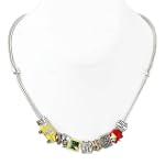 Silvertone School Themed Charm Necklace Fashion Jewelry